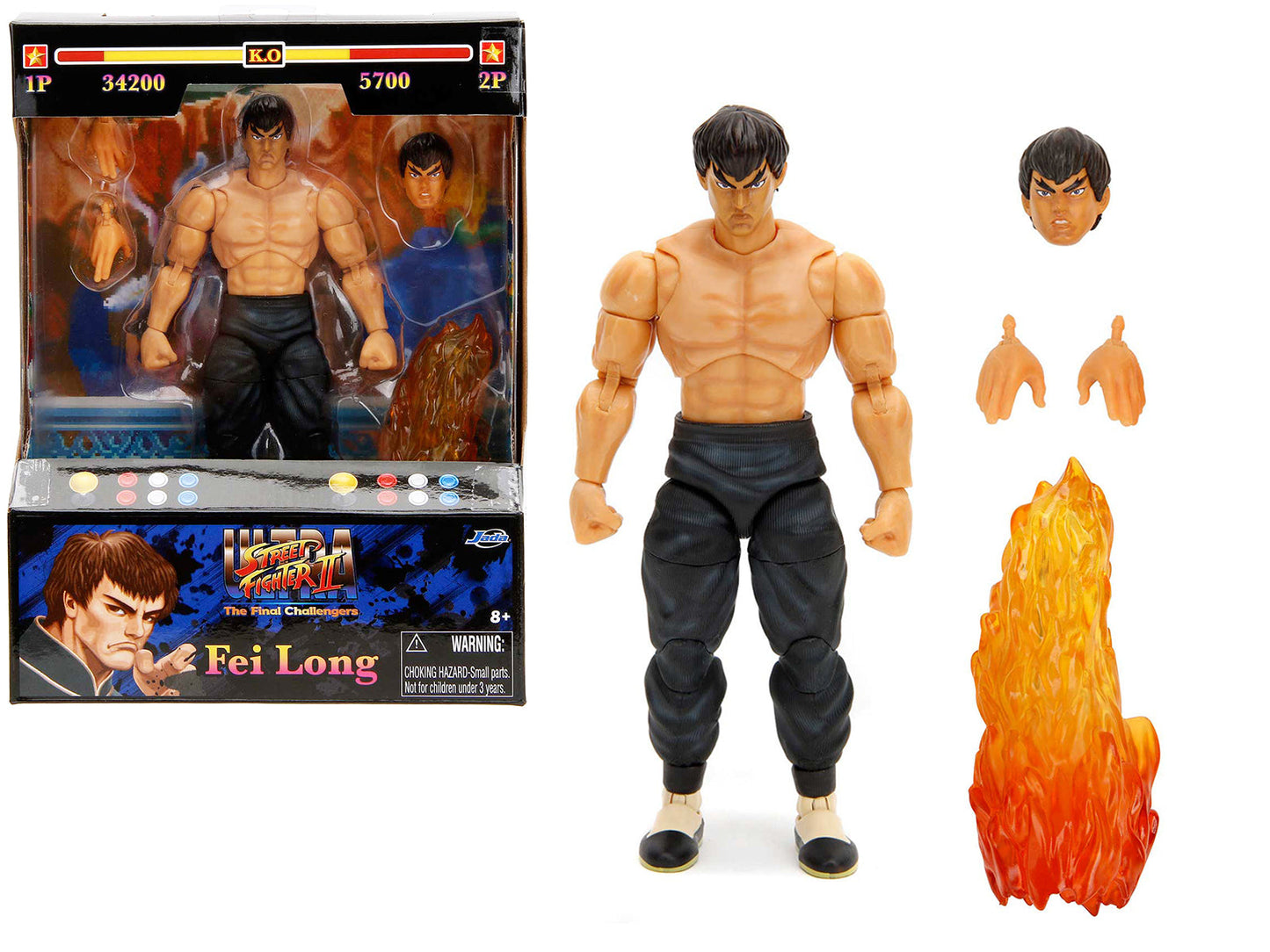 Fei Long 6" Moveable Figure with Accessories and Alternate Head and Hands "Ultra Street Fighter II: The Final Challengers" (2017) Video Game model