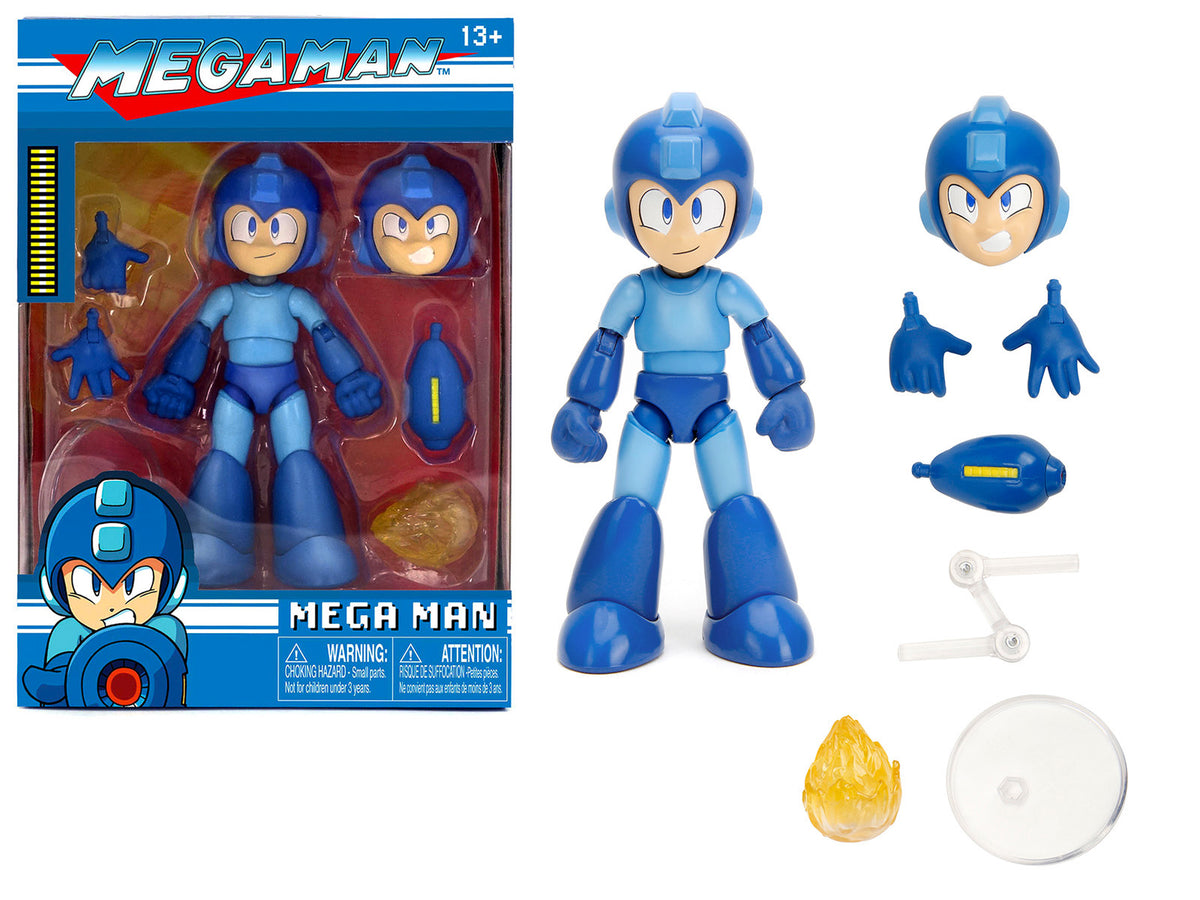 Mega Man 4.5" Moveable Figure with Accessories and Alternate Head and Hands "Mega Man" (1987) Video Game model