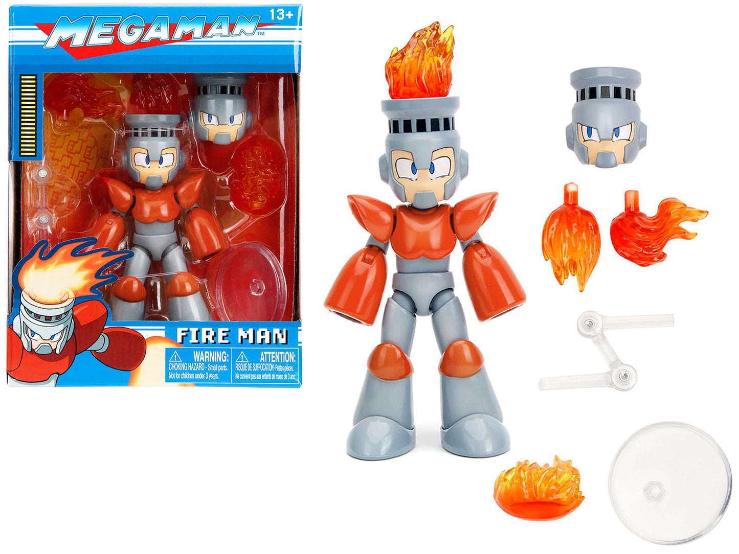 Fire Man 5.5" Moveable Figure with Accessories and Alternate Head and Hands "Mega Man" (1987) Video Game model