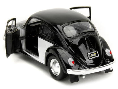 1959 Volkswagen Beetle "Punch Buggy" Black and White and Boxing Gloves Accessory "Punch Buggy" Series 1/32 Diecast Model Car
