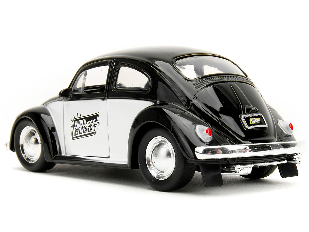 1959 Volkswagen Beetle "Punch Buggy" Black and White and Boxing Gloves Accessory "Punch Buggy" Series 1/32 Diecast Model Car