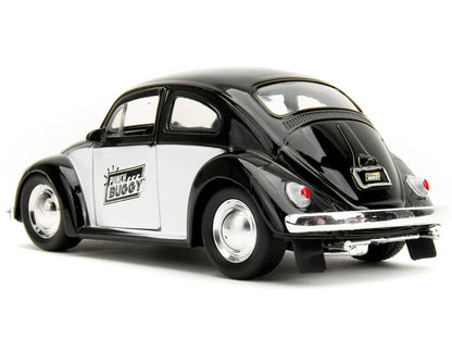 1959 Volkswagen Beetle "Punch Buggy" Black and White and Boxing Gloves Accessory "Punch Buggy" Series 1/32 Diecast Model Car