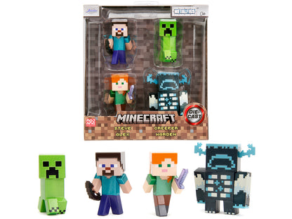 Set of 4 Diecast Figures "Minecraft" Video Game "Metalfigs" Series Diecast Models