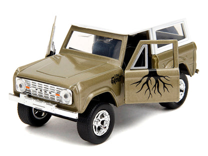 1973 Ford Bronco "Groot" Gold Metallic with White Top "Guardians of the Galaxy" "Hollywood Rides" Series 1/32 Diecast Car Model