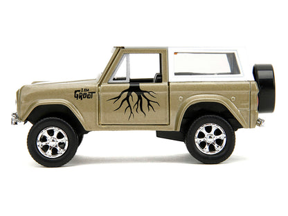 1973 Ford Bronco "Groot" Gold Metallic with White Top "Guardians of the Galaxy" "Hollywood Rides" Series 1/32 Diecast Car Model
