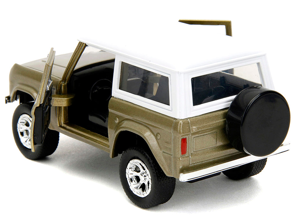 1973 Ford Bronco "Groot" Gold Metallic with White Top "Guardians of the Galaxy" "Hollywood Rides" Series 1/32 Diecast Car Model