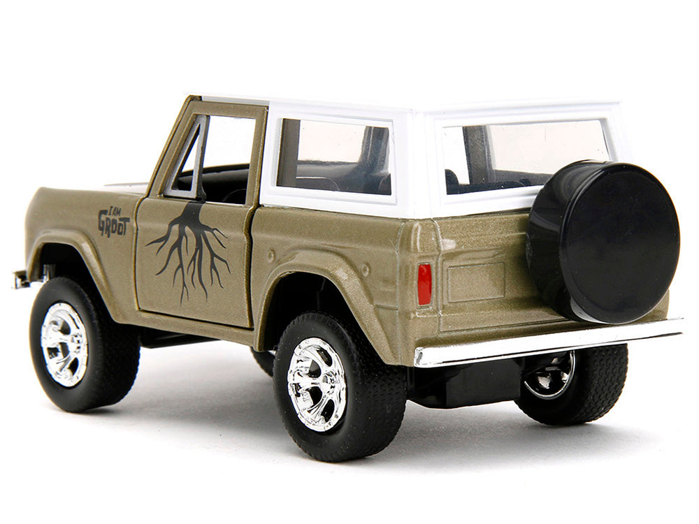 1973 Ford Bronco "Groot" Gold Metallic with White Top "Guardians of the Galaxy" "Hollywood Rides" Series 1/32 Diecast Car Model