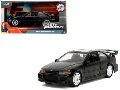 Heist Honda Civic EJ1 Black "The Fast and the Furious" (2001) Movie "Fast & Furious" Series 1/32 Diecast Model Car