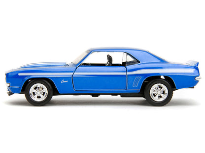 1969 Chevrolet Camaro Blue Metallic with White Stripes "2 Fast 2 Furious" (2003) Movie "Fast & Furious" Series 1/32 Diecast Model Car