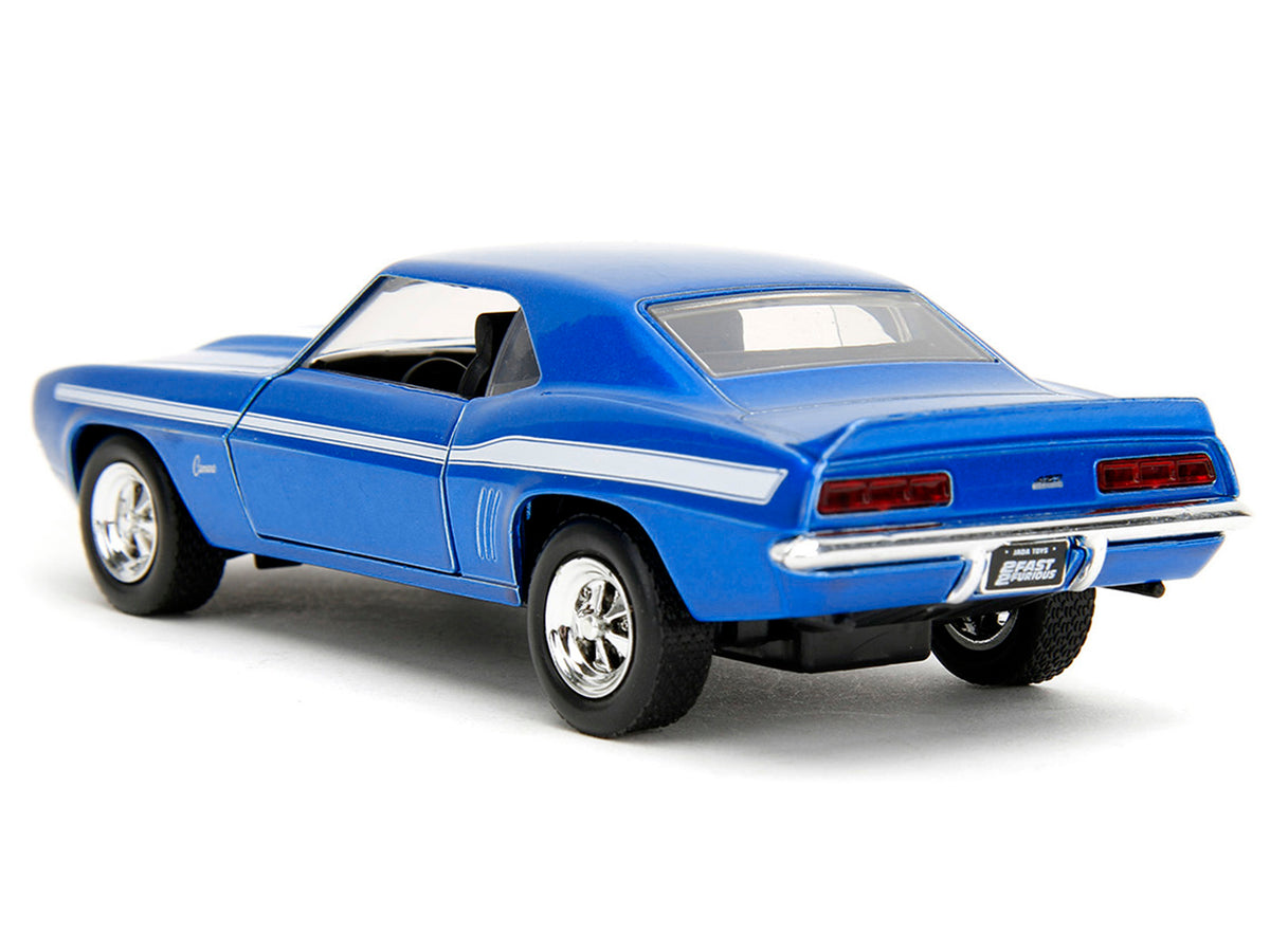 1969 Chevrolet Camaro Blue Metallic with White Stripes "2 Fast 2 Furious" (2003) Movie "Fast & Furious" Series 1/32 Diecast Model Car