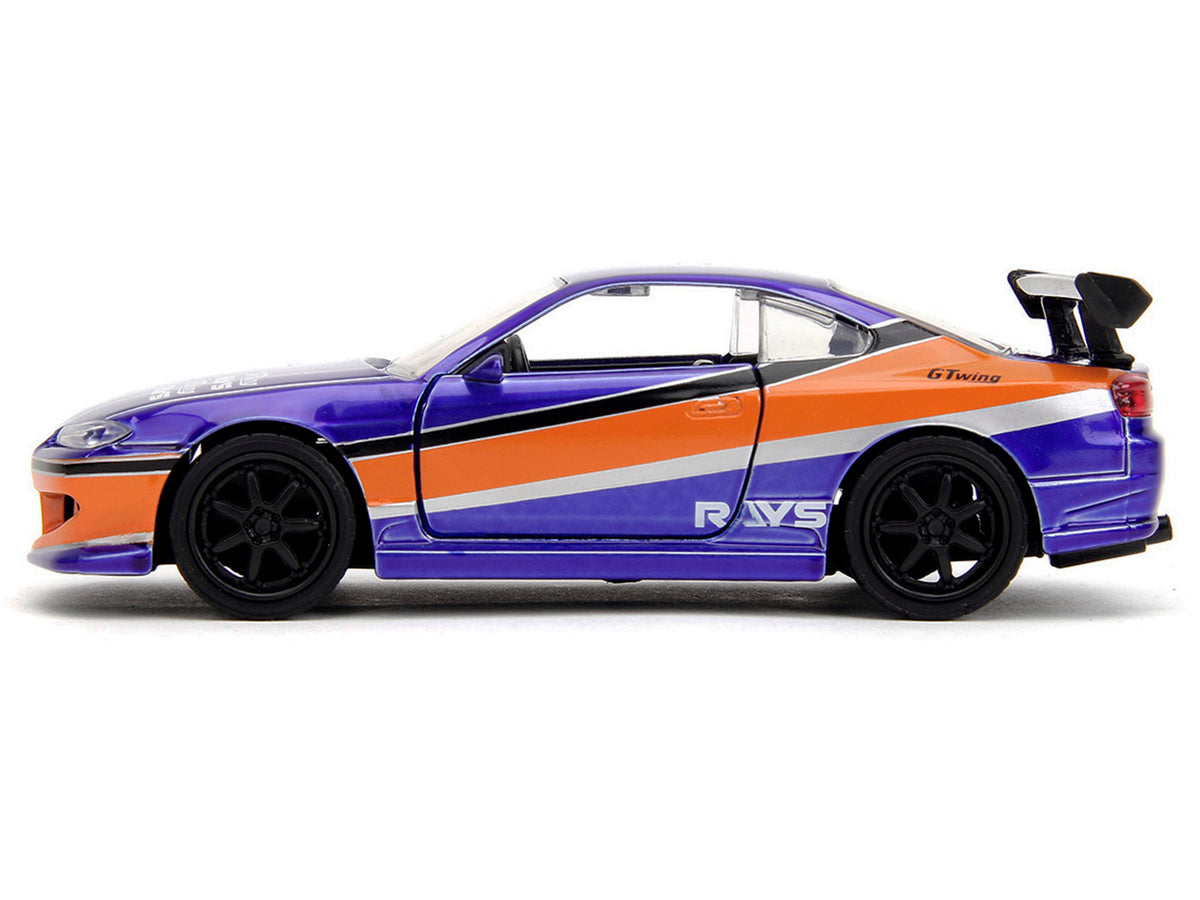2001 Nissan Silvia S15 RHD (Right Hand Drive) Blue Metallic with Graphics "The Fast and the Furious: Tokyo Drift" (2006) Movie "Fast & Furious" Series 1/32 Diecast Car Model