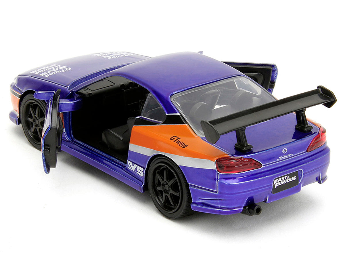 2001 Nissan Silvia S15 RHD (Right Hand Drive) Blue Metallic with Graphics "The Fast and the Furious: Tokyo Drift" (2006) Movie "Fast & Furious" Series 1/32 Diecast Car Model