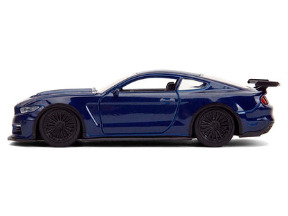 2016 Ford Mustang GT Dark Blue Metallic with White Stripe "F9" (2021) Movie "25 Years of Fast & Furious" Series 1/32 Diecast Model Car