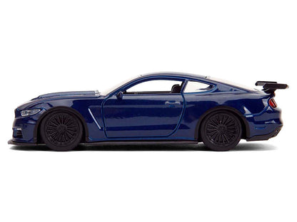 2016 Ford Mustang GT Dark Blue Metallic with White Stripe "F9" (2021) Movie "Fast & Furious" Series 1/32 Diecast Model Car