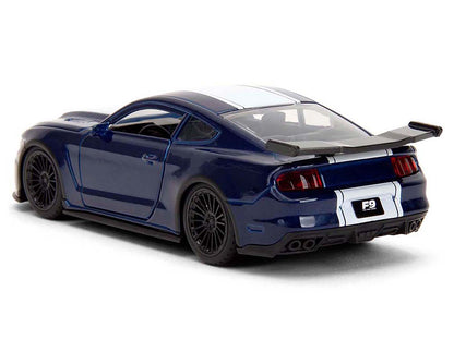 2016 Ford Mustang GT Dark Blue Metallic with White Stripe "F9" (2021) Movie "Fast & Furious" Series 1/32 Diecast Model Car