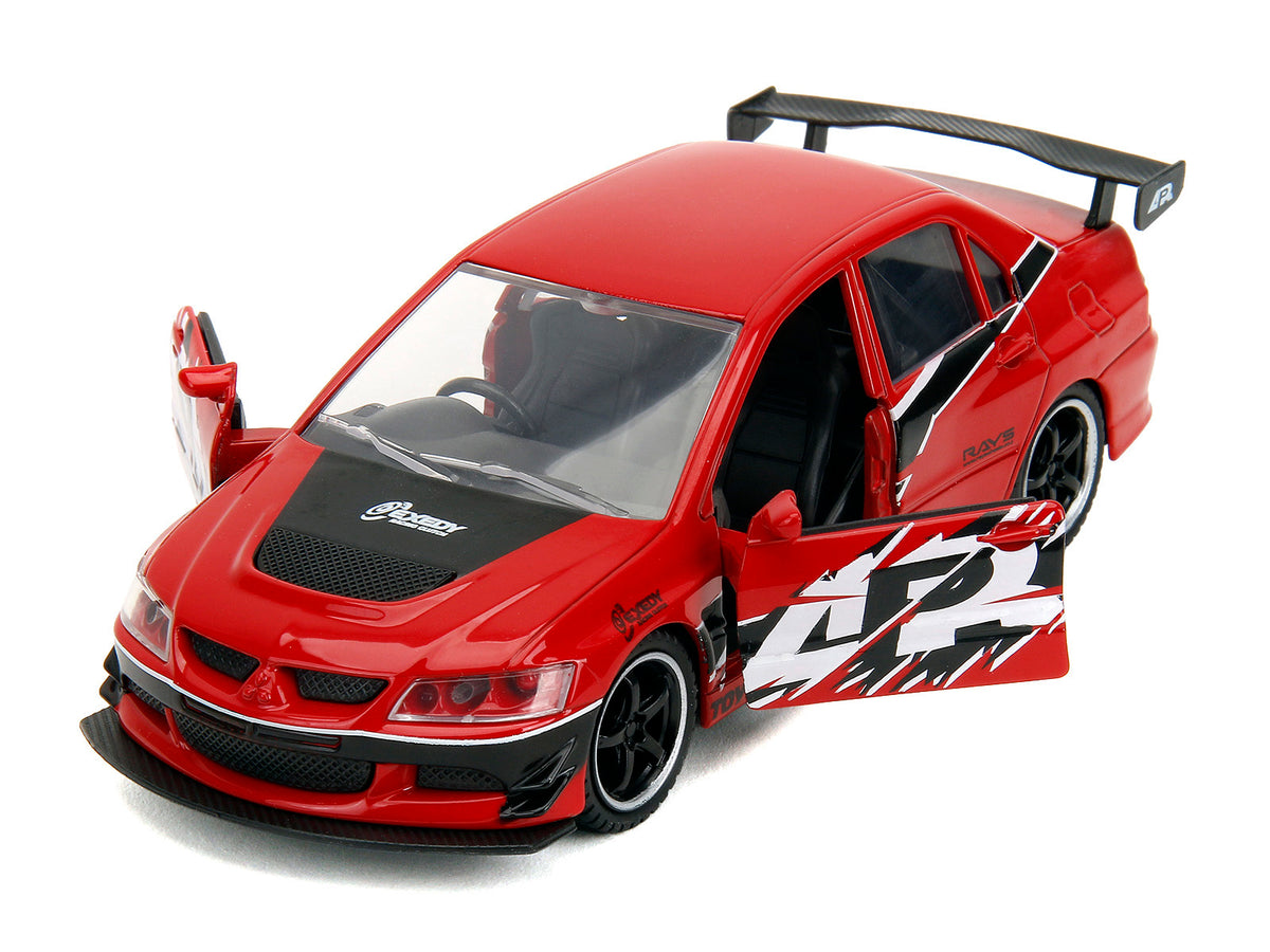 Mitsubishi Lancer Evolution IX Red with Graphics "The Fast and the Furious: Tokyo Drift" (2006) Movie "Fast & Furious" Series 1/32 Diecast Model Car