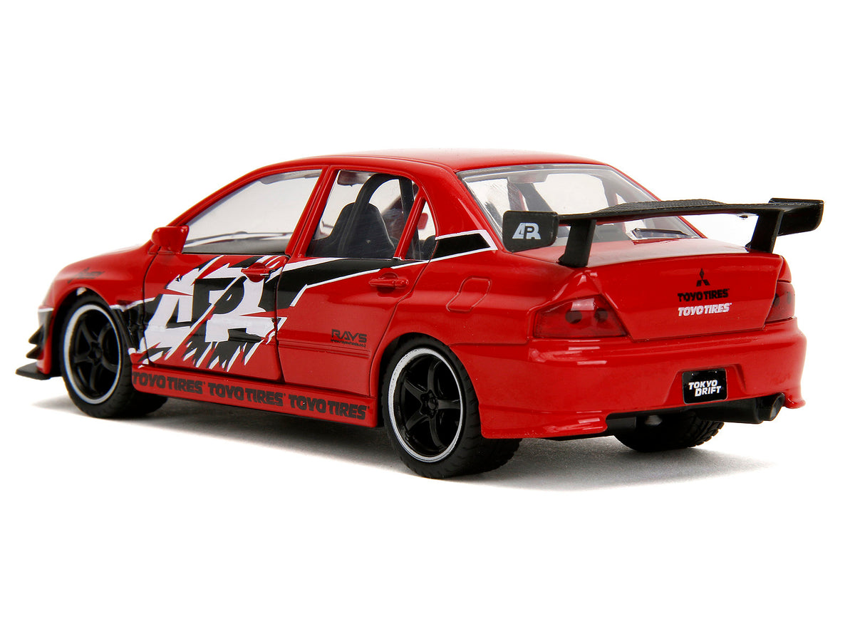 Mitsubishi Lancer Evolution IX Red with Graphics "The Fast and the Furious: Tokyo Drift" (2006) Movie "Fast & Furious" Series 1/32 Diecast Model Car