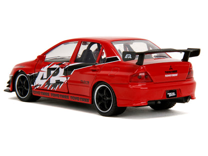 Mitsubishi Lancer Evolution IX Red with Graphics "The Fast and the Furious: Tokyo Drift" (2006) Movie "Fast & Furious" Series 1/32 Diecast Model Car