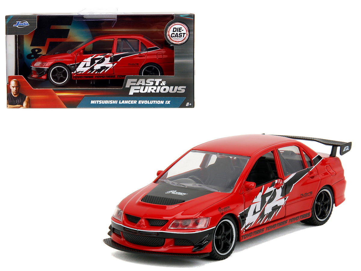 Mitsubishi Lancer Evolution IX Red with Graphics "The Fast and the Furious: Tokyo Drift" (2006) Movie "Fast & Furious" Series 1/32 Diecast Model Car