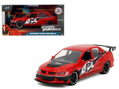 Mitsubishi Lancer Evolution IX Red with Graphics "The Fast and the Furious: Tokyo Drift" (2006) Movie "Fast & Furious" Series 1/32 Diecast Model Car
