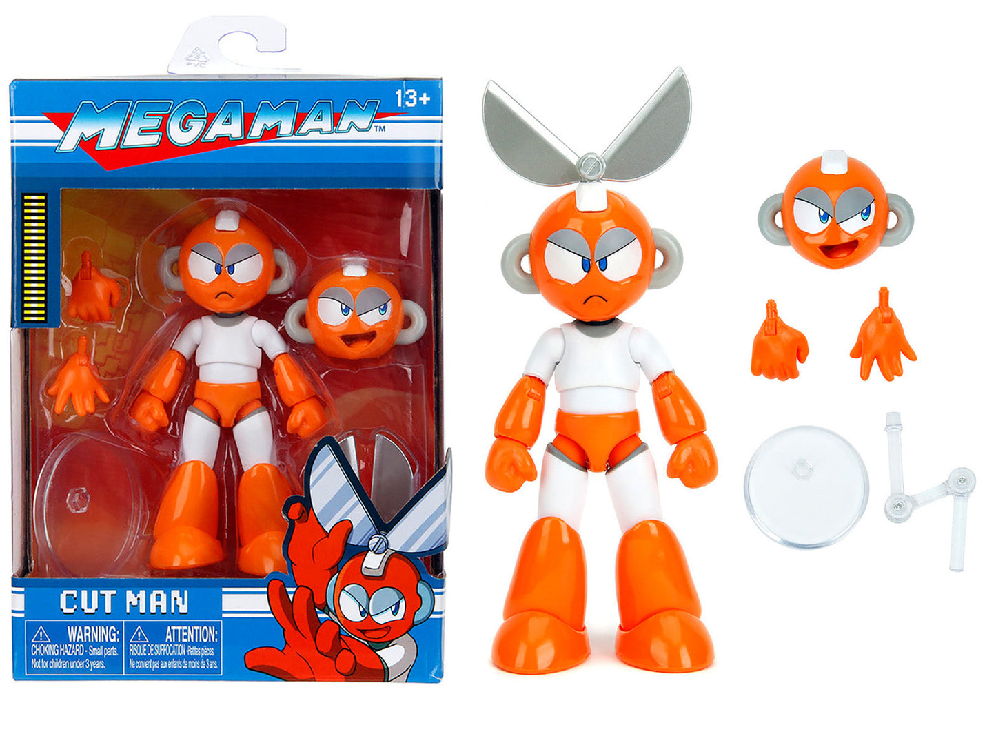 Cut Man 4.5" Moveable Figure with Accessories and Alternate Head and Hands "Mega Man" (1987) Video Game Model