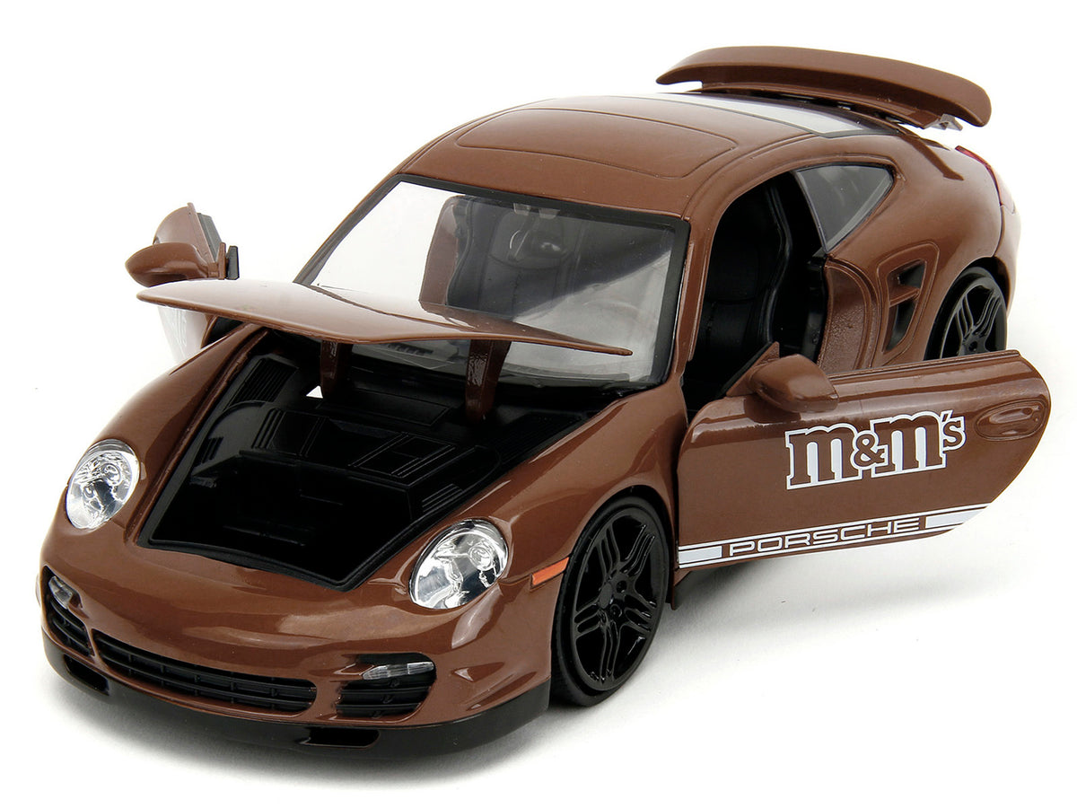 Porsche 911 Turbo Brown and Brown M&M Diecast Figure "M&M's" "Hollywood Rides" Series 1/24 Diecast Model Car