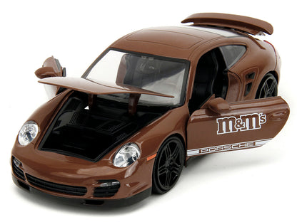 Porsche 911 Turbo Brown and Brown M&M Diecast Figure "M&M's" "Hollywood Rides" Series 1/24 Diecast Model Car
