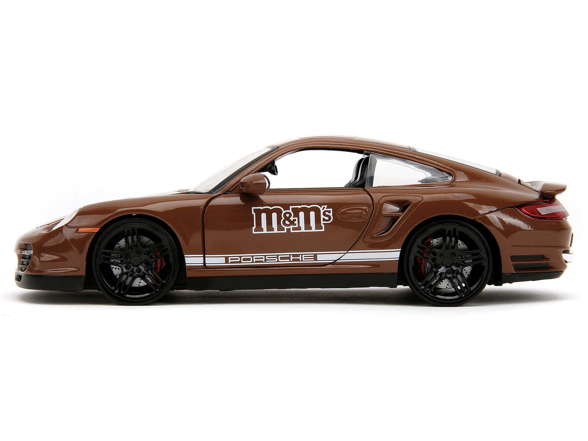 Porsche 911 Turbo Brown and Brown M&M Diecast Figure "M&M's" "Hollywood Rides" Series 1/24 Diecast Model Car