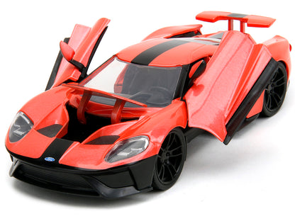 2017 Ford GT Light Red Metallic with Black Stripe "Pink Slips" Series 1/24 Diecast Model Car