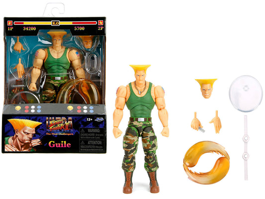 Guile 6" Moveable Figure with Accessories and Alternate Head and Hands "Ultra Street Fighter II: The Final Challengers" (2017) Video Game Model