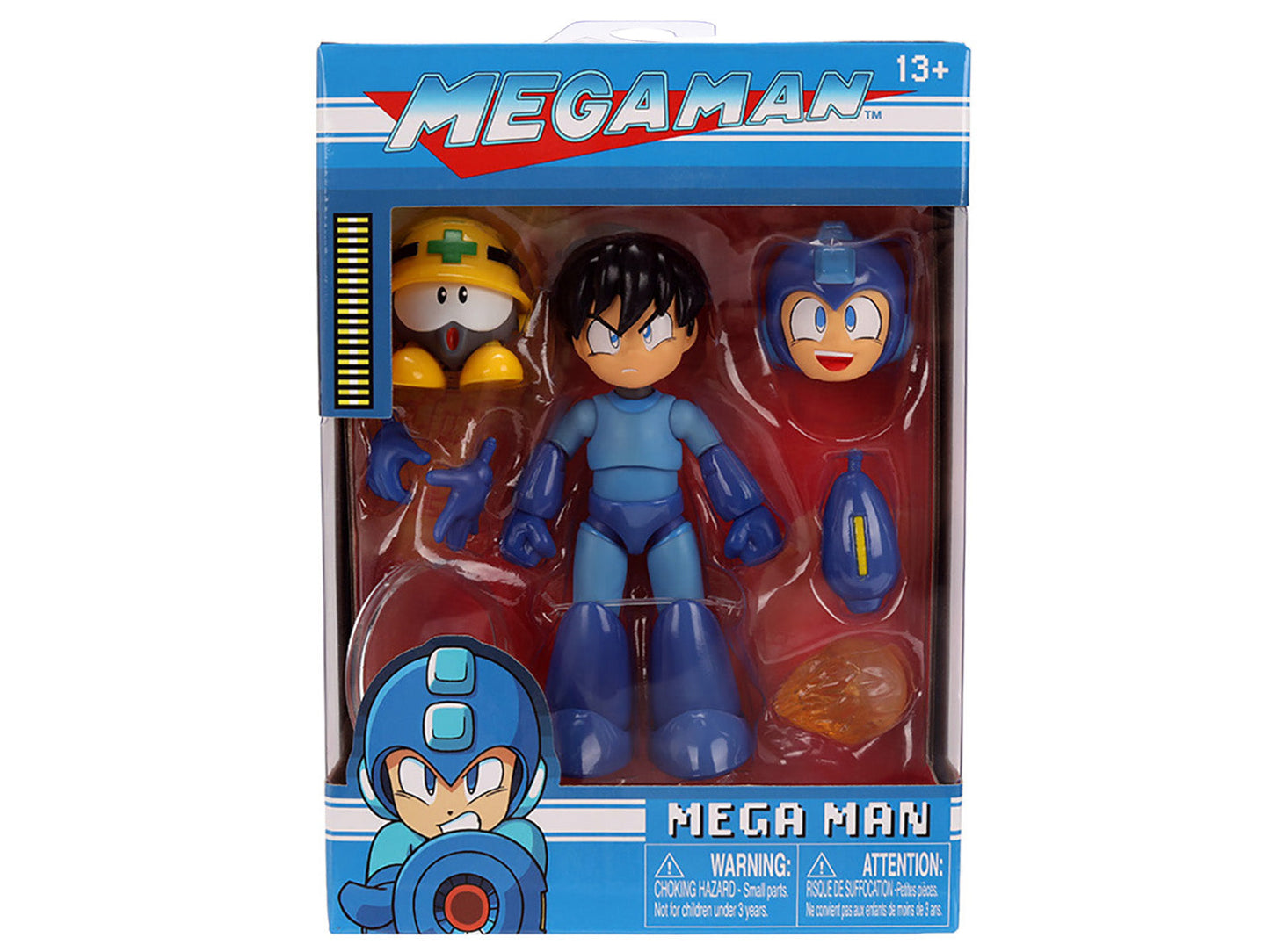 Mega Man 4.5" Moveable Figure (Deluxe Version) with Accessories and Alternate Head and Hands "Mega Man" (1987) Video Game Model