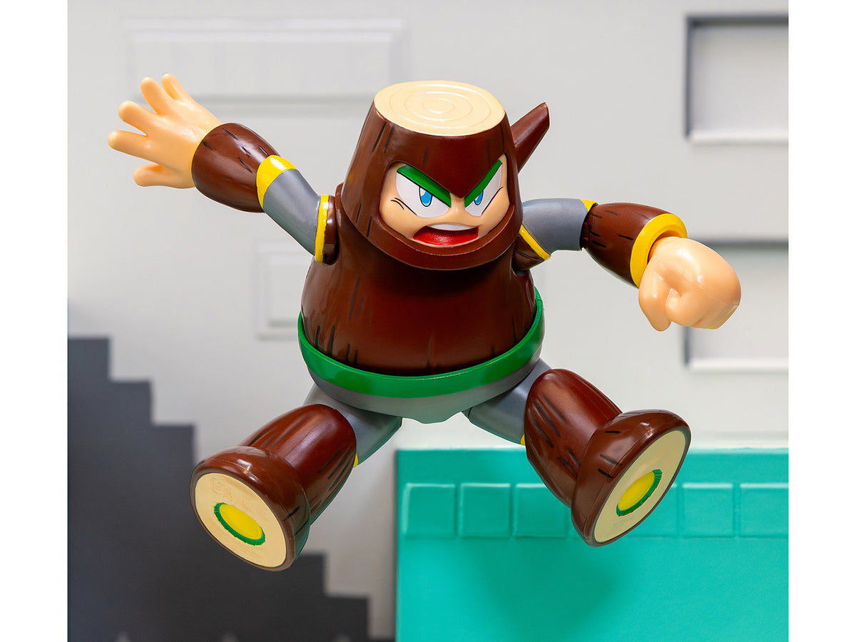 Wood Man 5" Moveable Figure (Deluxe Version) with Accessories and Alternate Head and Hands "Mega Man" (1987) Video Game Model