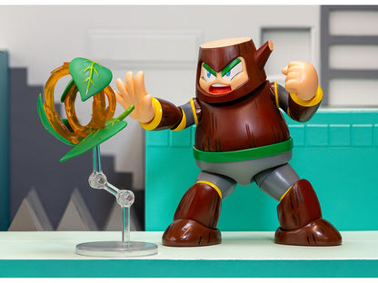 Wood Man 5" Moveable Figure (Deluxe Version) with Accessories and Alternate Head and Hands "Mega Man" (1987) Video Game Model
