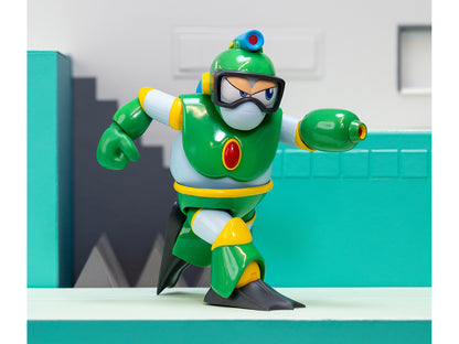Bubble Man 5" Moveable Figure (Deluxe Version) with Accessories and Alternate Head and Hands "Mega Man" (1987) Video Game Model