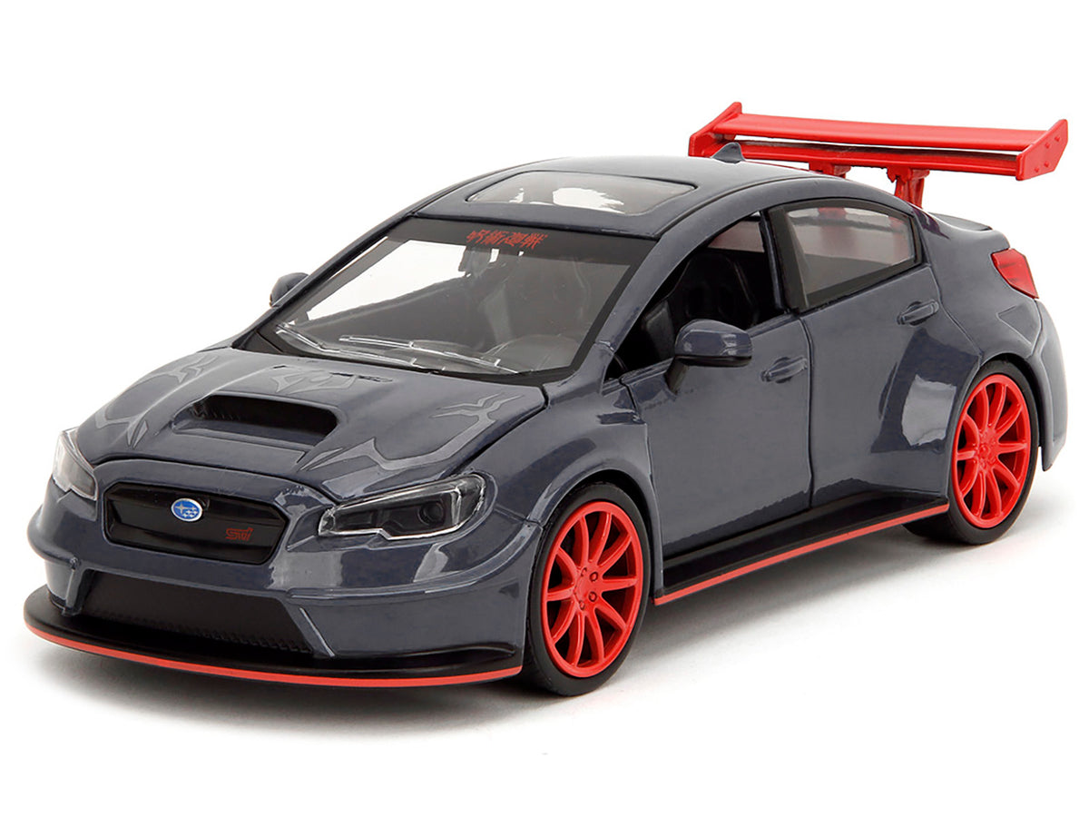 2016 Subaru WRX STI Widebody Dark Blue and Yuji Itadori Diecast Figure "Jujutsu Kaisen" (2020–2023) TV Series "Anime Hollywood Rides" Series 1/24 Diecast Model Car