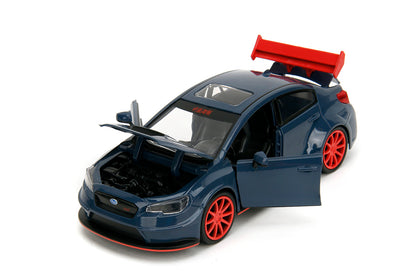 2016 Subaru WRX STI Widebody Dark Blue and Yuji Itadori Diecast Figure "Jujutsu Kaisen" (2020–2023) TV Series "Anime Hollywood Rides" Series 1/24 Diecast Model Car