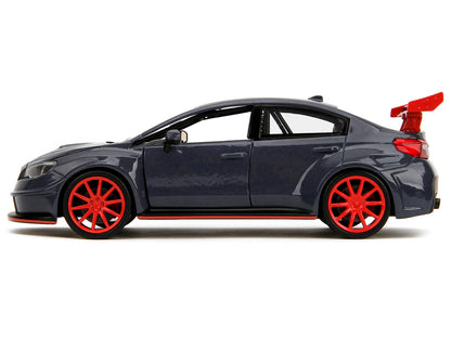 2016 Subaru WRX STI Widebody Dark Blue and Yuji Itadori Diecast Figure "Jujutsu Kaisen" (2020–2023) TV Series "Anime Hollywood Rides" Series 1/24 Diecast Model Car