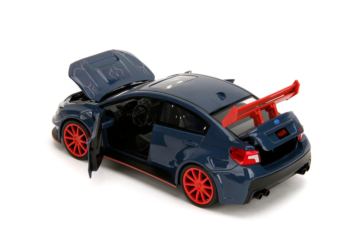 2016 Subaru WRX STI Widebody Dark Blue and Yuji Itadori Diecast Figure "Jujutsu Kaisen" (2020–2023) TV Series "Anime Hollywood Rides" Series 1/24 Diecast Model Car