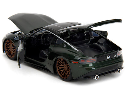 2023 Nissan Z Dark Green Metallic with Black Top "Fast X" (2023) Movie "Fast & Furious" Series 1/24 Diecast Model Car