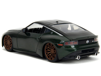 2023 Nissan Z Dark Green Metallic with Black Top "Fast X" (2023) Movie "Fast & Furious" Series 1/24 Diecast Model Car