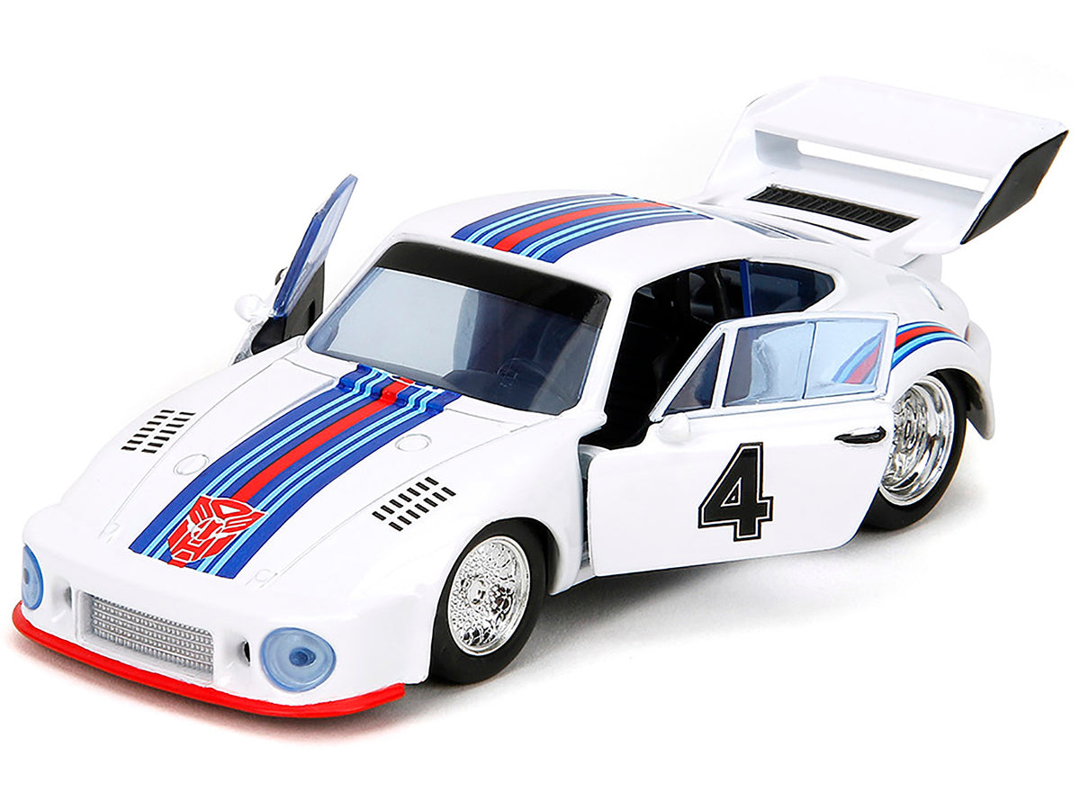 Porsche 935 Turbo #4 "Jazz" White with Blue and Red Stripes "Transformers" "Hollywood Rides" Series 1/32 Diecast Model Car