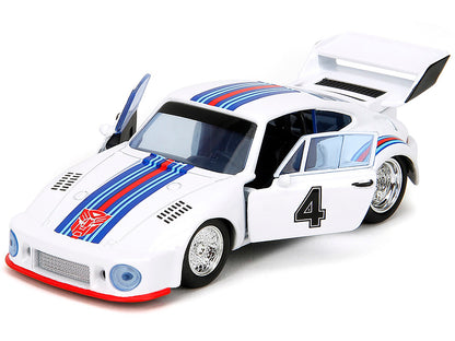 Porsche 935 Turbo #4 "Jazz" White with Blue and Red Stripes "Transformers" "Hollywood Rides" Series 1/32 Diecast Model Car