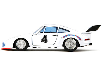 Porsche 935 Turbo #4 "Jazz" White with Blue and Red Stripes "Transformers" "Hollywood Rides" Series 1/32 Diecast Model Car