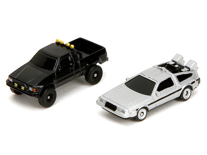 Hill Valley Courthouse Diorama with Black Pickup Truck and Delorean "Back to the Future" (1985) Movie "Nano Scene" Series Model