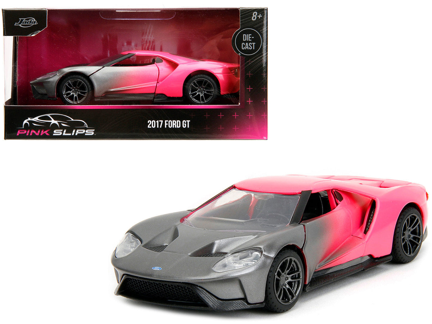 2017 Ford GT Gray Metallic and Pink Gradient "Pink Slips" Series 1/32 Diecast Model Car
