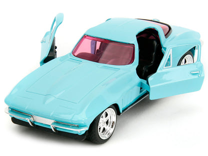 1966 Chevrolet Corvette Light Blue with Pink Tinted Windows "Pink Slips" Series 1/32 Diecast Model Car