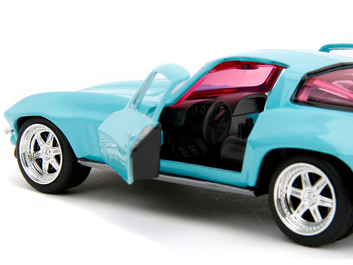 1966 Chevrolet Corvette Light Blue with Pink Tinted Windows "Pink Slips" Series 1/32 Diecast Model Car