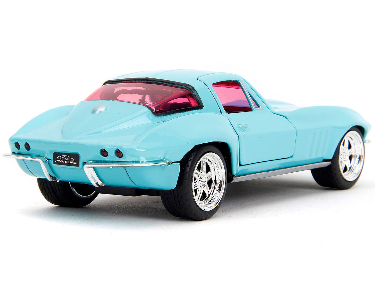 1966 Chevrolet Corvette Light Blue with Pink Tinted Windows "Pink Slips" Series 1/32 Diecast Model Car