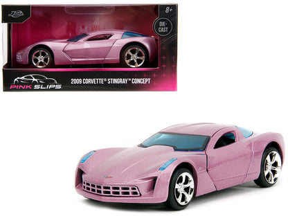 2009 Chevrolet Corvette Stingray Concept Pink Metallic with Blue Tinted Windows "Pink Slips" Series 1/32 Diecast Model Car