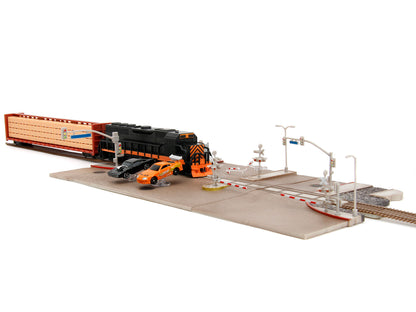 "Fast & Furious" Final Race Diorama with Toyota Supra Orange and Dodge Charger Black "Nano Scene" Series model